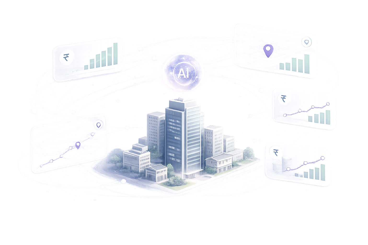 AI-powered real estate valuation illustration